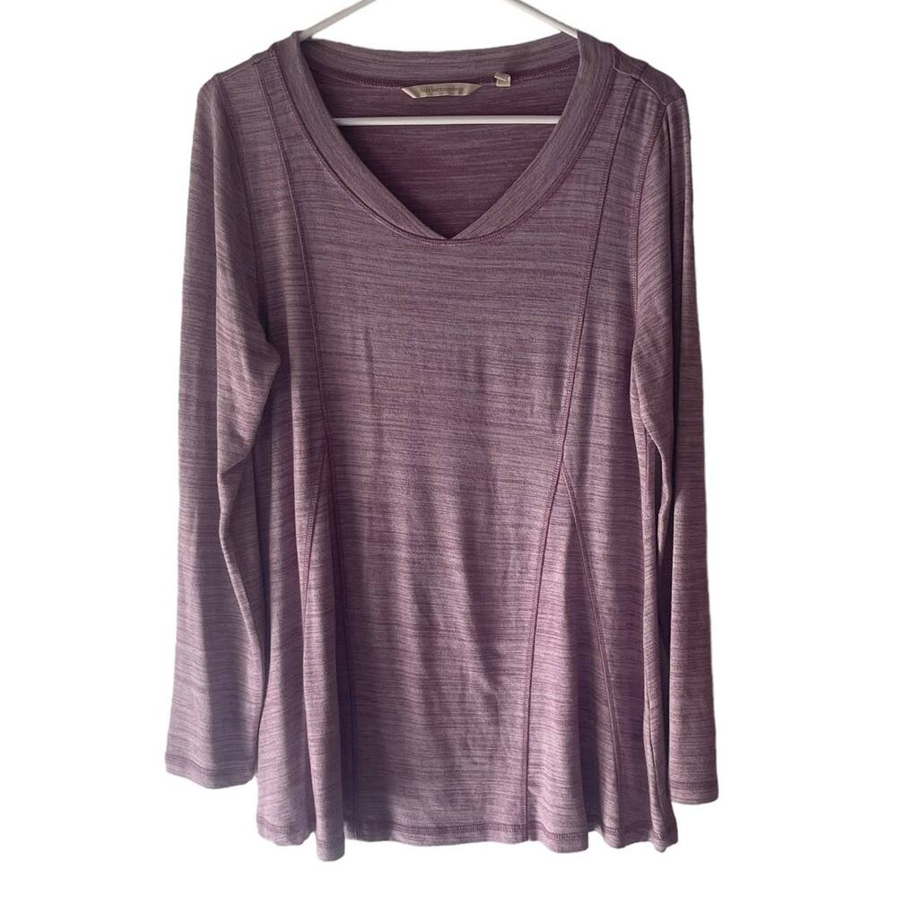 Soft Surroundings Women's Size Small V-Neck Pink Sweatshirt